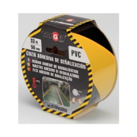 CINTA SEÑAL.ADH.AMARILLA-NEGRA 33X100
