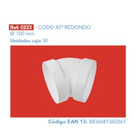CODO REDONDO 45º 100 MM