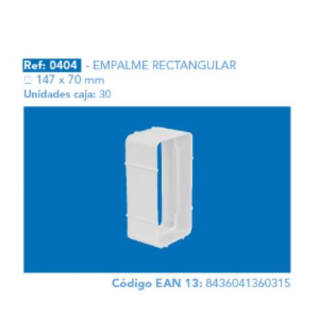 EMPALME RECTANGULAR 147X70 MM