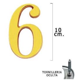 Numero de laton 100mm. 6 blister