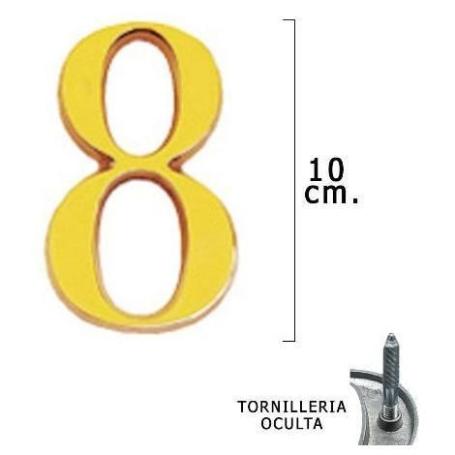 Numero de laton 100mm. 8 blister