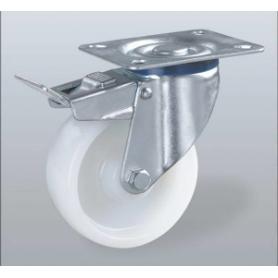 RUEDA NYLON CON PLACA 100 MM. CON FRENO 75334