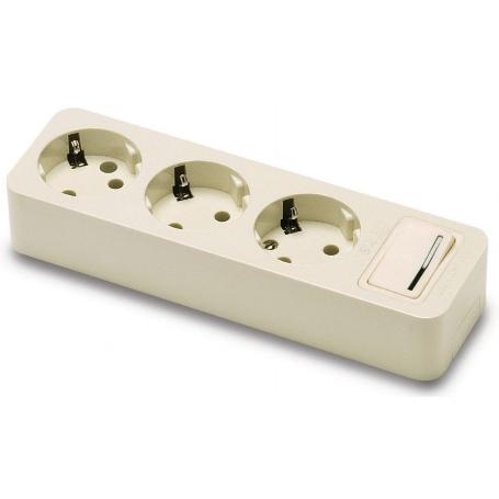 BASE MULTIPLE 3 TOMAS S/CABLE C/INT. (REF.2523)