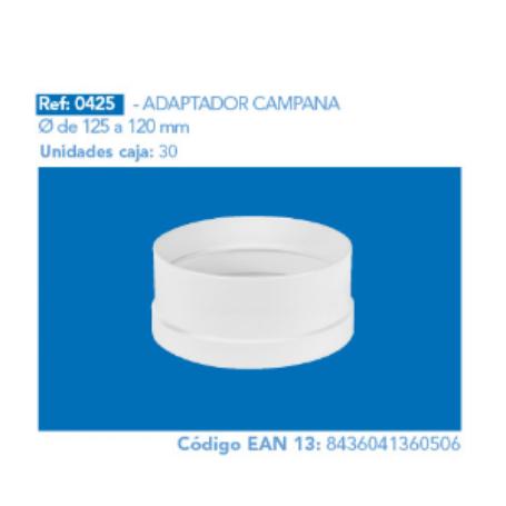 ADAPTADOR CAMPANA 125 A 120 MM