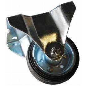 RUEDA GOMA NEGRA FIJA 80 MM. SIN FRENO 75501