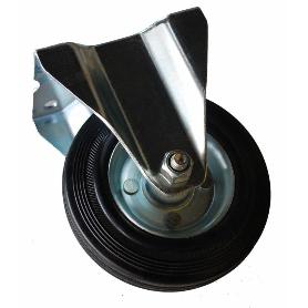 RUEDA GOMA NEGRA FIJA 125 MM. SIN FRENO 75503