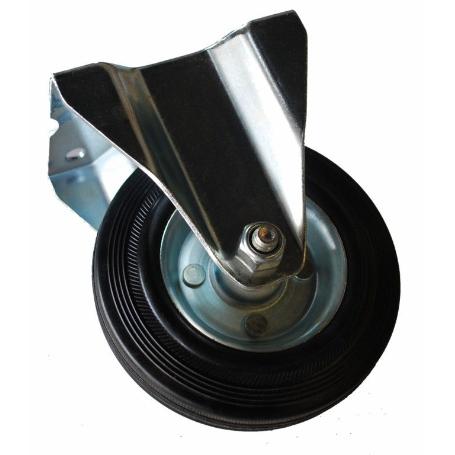 RUEDA GOMA NEGRA FIJA 125 MM. SIN FRENO 75503