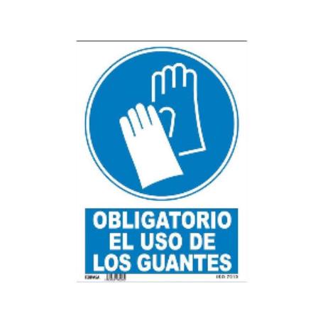 CARTEL PVC USO GUANTES 21X30