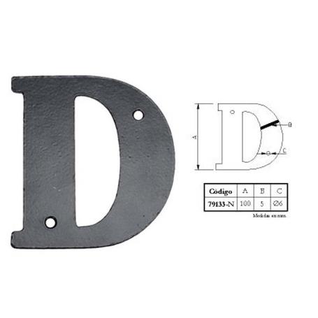 LETRA D HIERRO FORJADO 100MM.