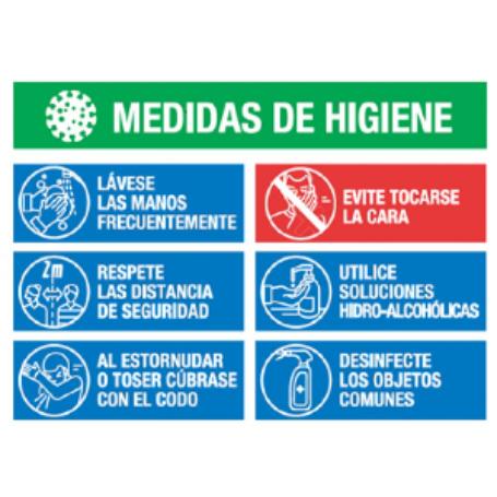 Cartel lona medidas de higiene 70x50