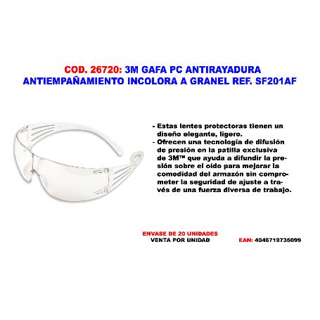 3M GAFA SEGURIDAD ANTIRAYADURA SF200C-1 7100331461