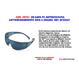 3M GAFA SEGURIDAD ANTIRAYADURA GRIS SF200G-1 7100331462