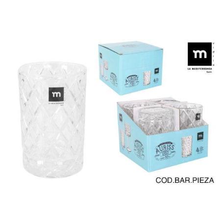 50 CLS VASO CRISTAL TALLADO VINTAGE LAMEDITERRANEA MD VISO - CAJA 4 UNIDADES