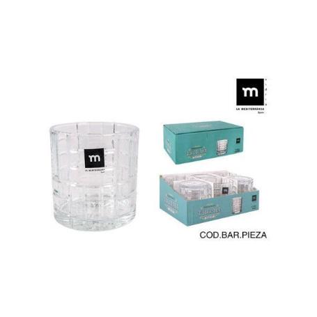 35 CLS VASO THURAYA CRISTAL TALLADO CUADROS - CAJA 6 UNIDADES