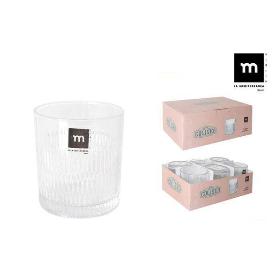 35 CLS VASO CRISTAL TALLADO COLISEO LAMEDITERRANEA - CAJA 6 UNIDADES