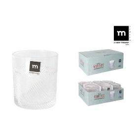 35 CLS VASO CRISTAL TALLADO VINTAGE VORTICE LAMEDITERRANEA - CAJA 6 UNIDADES