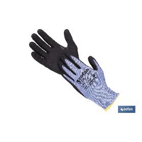 GUANTE ANTICORTE HPPE IMPREGNADO DE NITRILO SANDY COAT TALLA 7   CAJA 12 UNID.