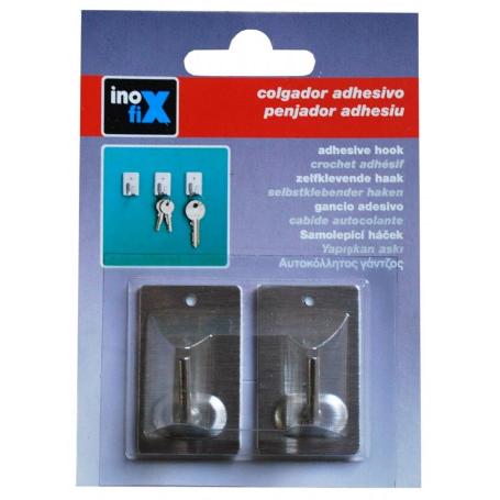 PERCHA ADH.2040 INOX.BLIST.2UDS.