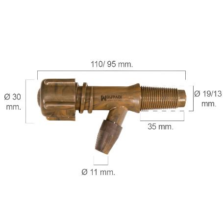 GRIFO BARRIL PLÁSTICO NÚMERO 0 PARA 50 LITROS