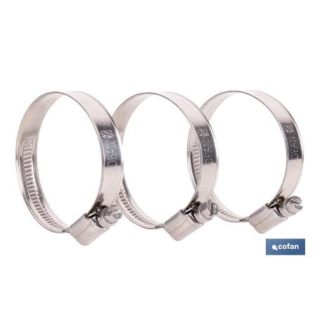 ABRAZADERA INOX A-2 BANDA 12MM 30-45   CAJA 100 UNID.