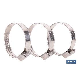 ABRAZADERA INOX A-2 BANDA 12MM 60-80   CAJA 50 UNID.