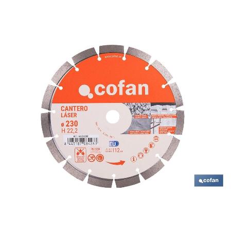 DISCO DIAMANTE MODELO CANTERO 230MM.