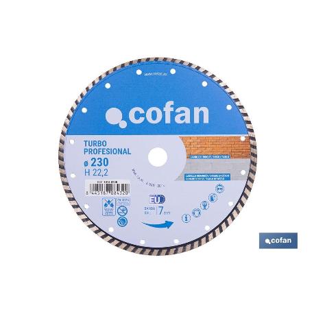DISCO DIAM.TURBO PROFESIONAL 230MM.