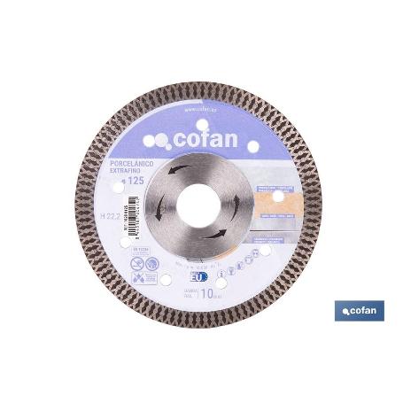 DISCO DIAMANTE PORCELANICO EXTRAFINO H-10MM, 125MM