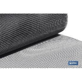 MALLA PLAST. CUADRADA JARDIN 10MM GRIS PLATA 1X25M