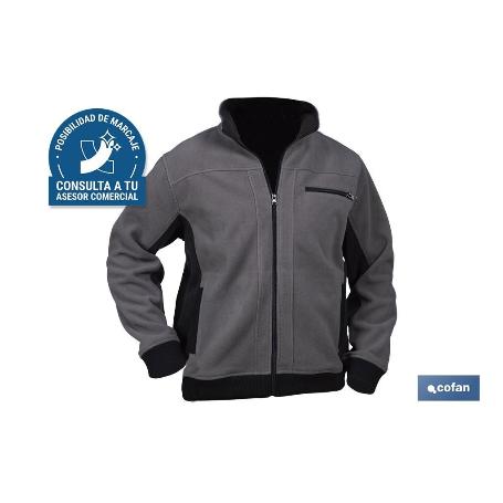 CHAQUETA POLAR MODELO WALKER 370 G/M GRIS-NEGRO TALLA L