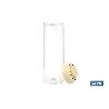 BOTE DE VIDRIO BOROSILICATO CON TAPA BEIGE GAMA LAUREL 1700 ML