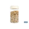 BOTE DE VIDRIO BOROSILICATO CON TAPA BEIGE GAMA LAUREL 1000 ML