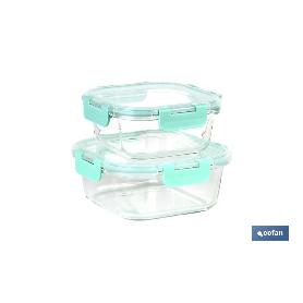 SET DE 2 RECIPIENTES DE BOROSILICATO MODELO AGATHA 520 ML - 800 ML