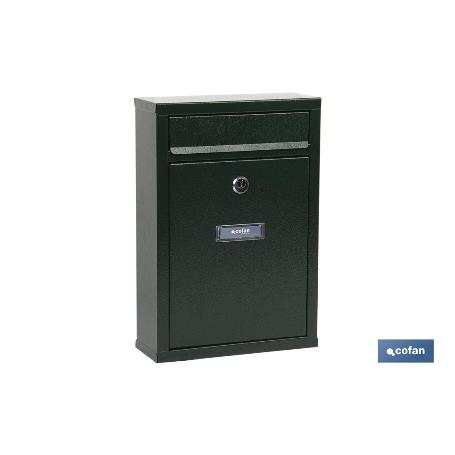 BUZÓN CORREO EXTERIOR VERDE MODELO LETTER 320X215X85MM