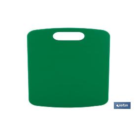 TABLA CORTE CON ASA VERDE 34X24X1.5CM MODELO CHIPS