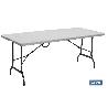 MESA PLEGABLE RECTANGULAR BLANCA CON BLOQUEO DE SEGURIDAD 180X70X72 CM