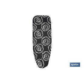 FUNDA ACOLCHADA PARA TABLA DE PLANCHAR 135 X 53 CM ROSAS NEGRAS