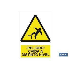 SEÑAL ADHESIVA 297X210MM. ¡PELIGRO! CAÍDA A DISTINTO NIVEL