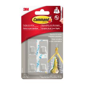 3M PERCHA COMMAND  INOX PEQUEÑO 4 UND. 0.225 KG 17031 7100352631