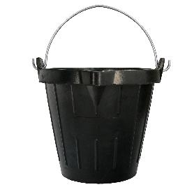 CUBO OBRA INDUSTRIAL GOMA 10 LITROS CON PICO VERTEDOR. BASE Y LATERALES REFORZADO. ESPESOR 1 CM. ESPUERTA OBRA, CUB