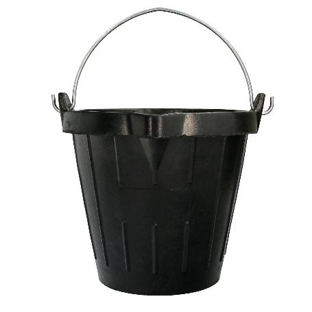 CUBO OBRA INDUSTRIAL GOMA 10 LITROS CON PICO VERTEDOR. BASE Y LATERALES REFORZADO. ESPESOR 1 CM. ESPUERTA OBRA, CUB