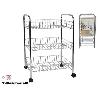 VERDULERO METAL CROMADO CON RUEDAS NEGRAS ELEN 3 PISOS 40X26X62 CMS