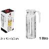 1 LT. JARRA CRISTAL CUADRADA PARA FRIGO CON  TAPA BLANCA 1000 ML. ALESSANDRO