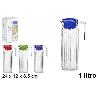 1 LT. JARRA CRISTAL PARA FRIGO CON TAPA ,COLORES SURTIDOS 1000 CC 24X12X8,5 CMS