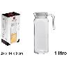 1 LT. JARRA CRISTAL CUADRADA LISA CON TAPA BLANCA PARA NEVERA ALESSANDRO