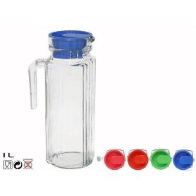 1LT JARRA CRISTAL LONDRES PARA FRIGO CON TAPA Y VERTEDOR CAPACIDAD 1000 CC.