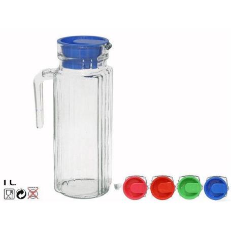 1LT JARRA CRISTAL LONDRES PARA FRIGO CON TAPA Y VERTEDOR CAPACIDAD 1000 CC.
