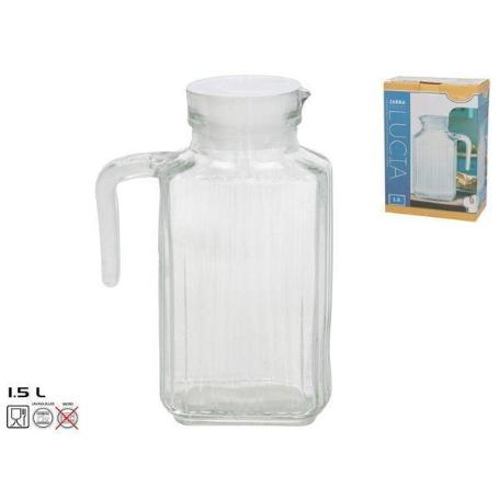 1,5 LTS. JARRA FRIGO LUCIA CON TAPA BLANCA APTA PARA NEVERA CAPACIDAD 1500 ML.