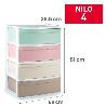 CAJONERA ARMARIO CLASIFICADOR NILO 4 CAJONES PLASTICOS COLORES 56X81X39,5 CMS  VRM