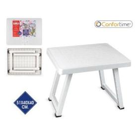 MESA PLASTICO PLEGABLE PARA PISCINA 51X40X40 BLANCA CONFORTIME